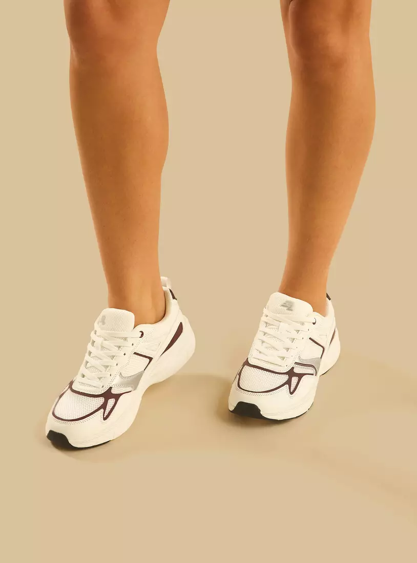 Panelled Lace-Up Sports Shoes -2
