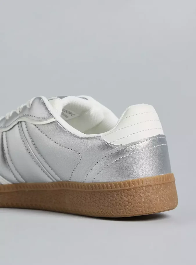 Panelled Lace-Up Sports Shoes-3