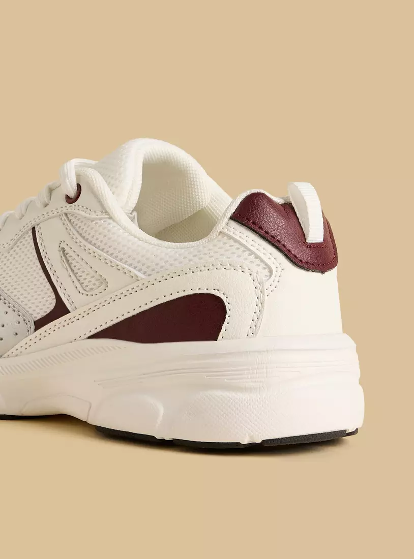 Panelled Lace-Up Sports Shoes -3