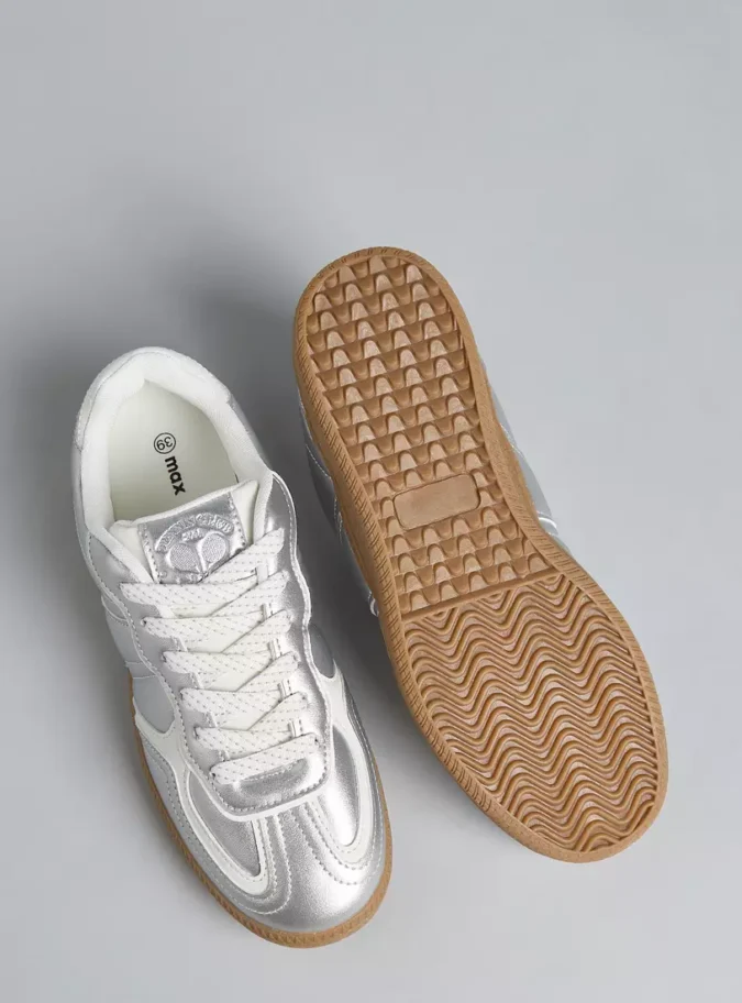 Panelled Lace-Up Sports Shoes-4