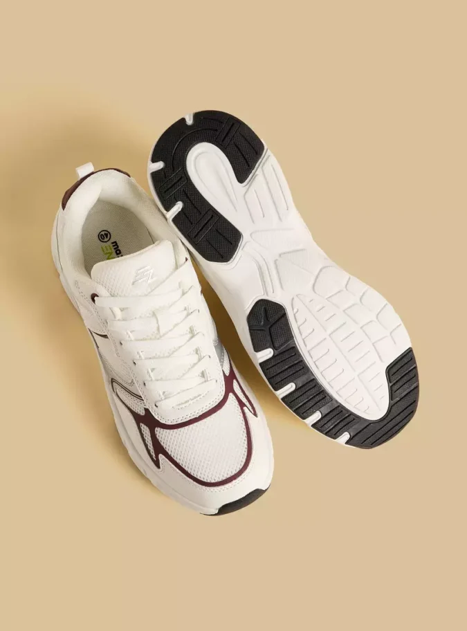 Panelled Lace-Up Sports Shoes -4