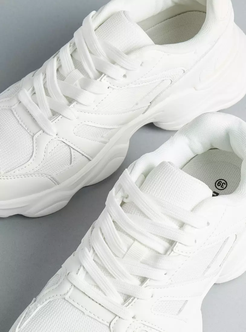 Panelled Sneakers with Lace-Up Closure-3