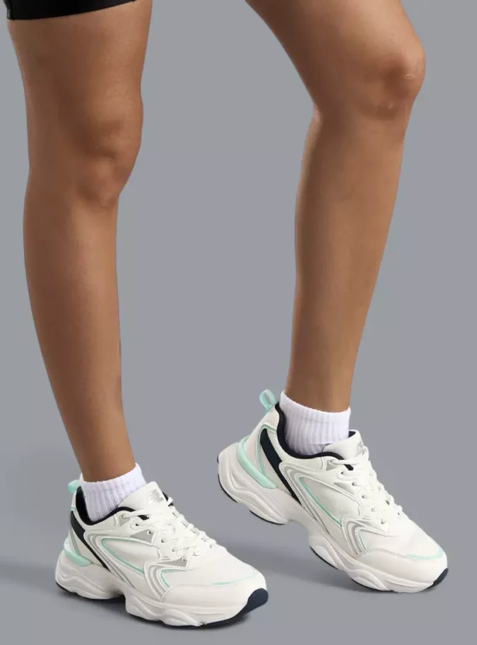 Panelled Sports Shoes with Lace-Up Closure -1