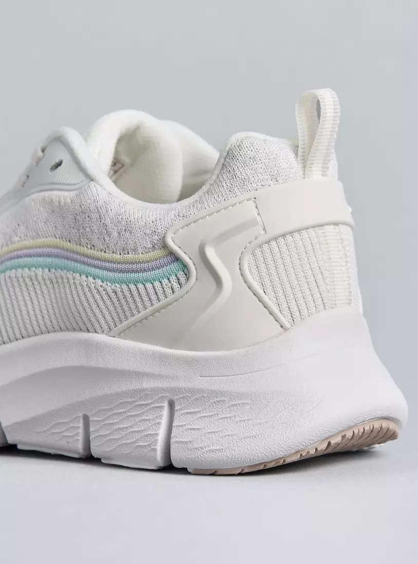 Panelled Sports Shoes with Lace-Up Closure -7