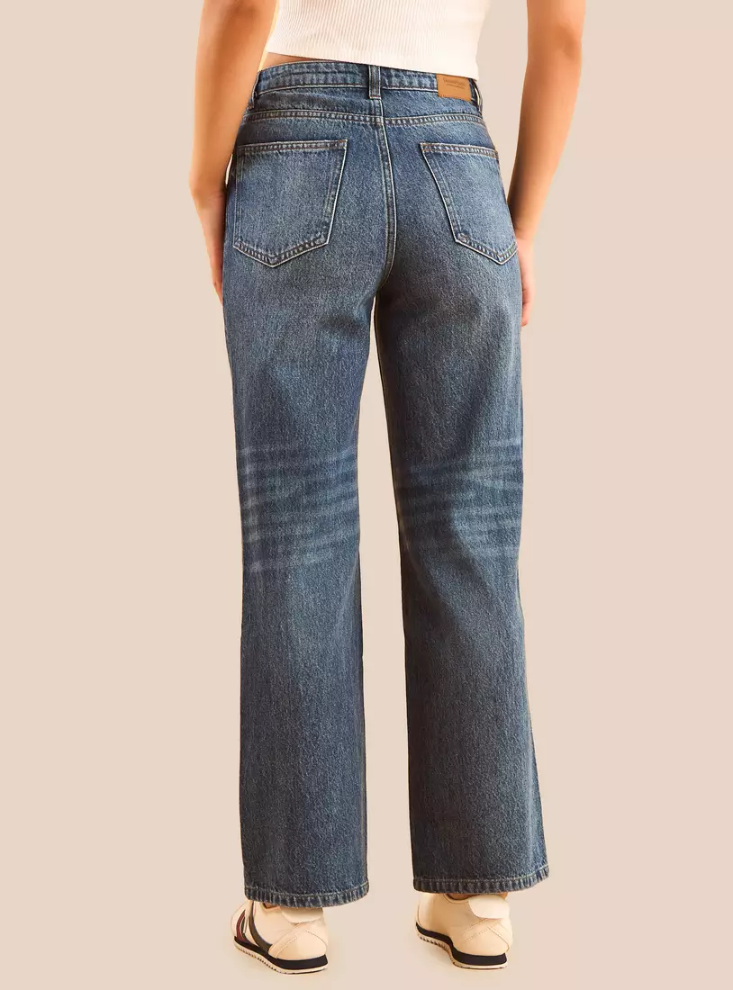 Panelled Straight Fit Jeans-2