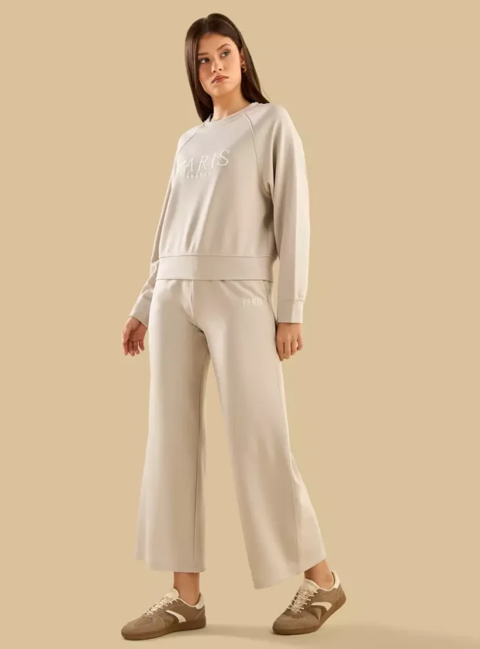 Paris Embroidered Raglan Sleeve Sweatshirt-4