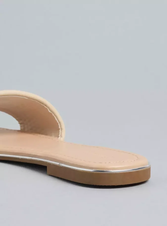 Pearl Embellished Slip-On Sandals-4