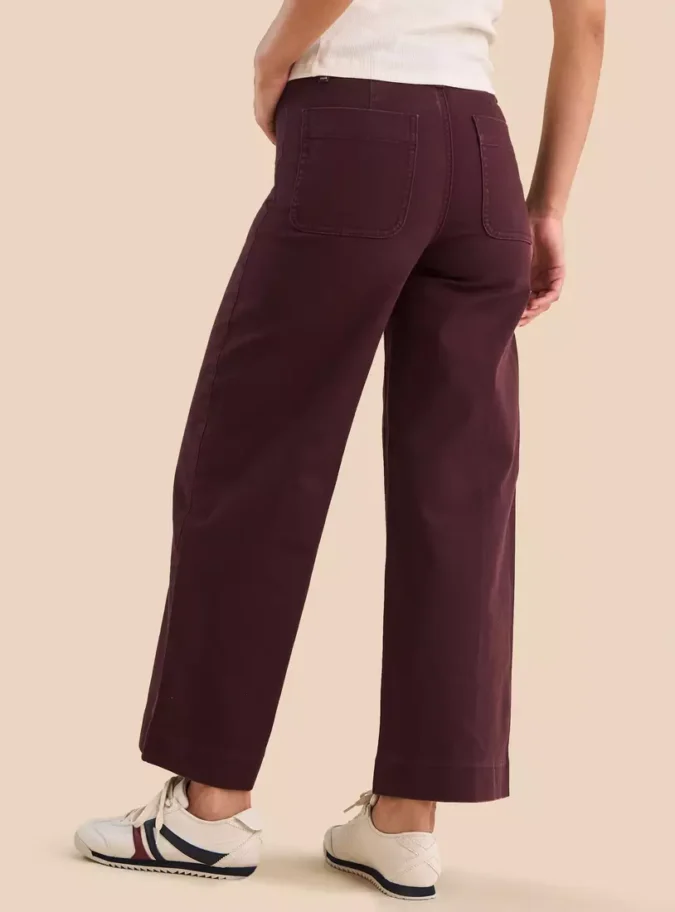 Pintuck Accent Wide Leg Jeans-2