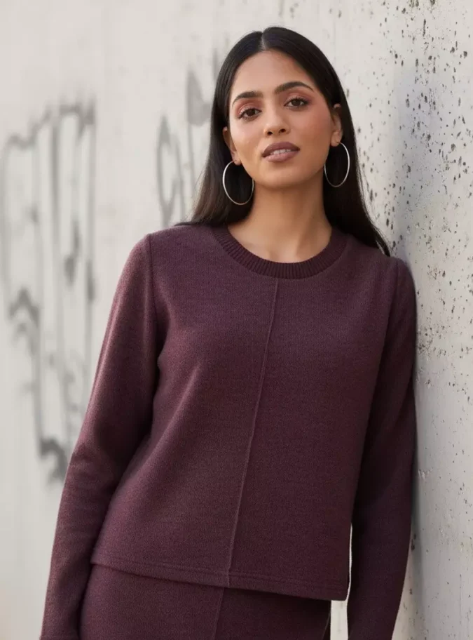 Pintuck Relaxed Fit Sweatshirt-1