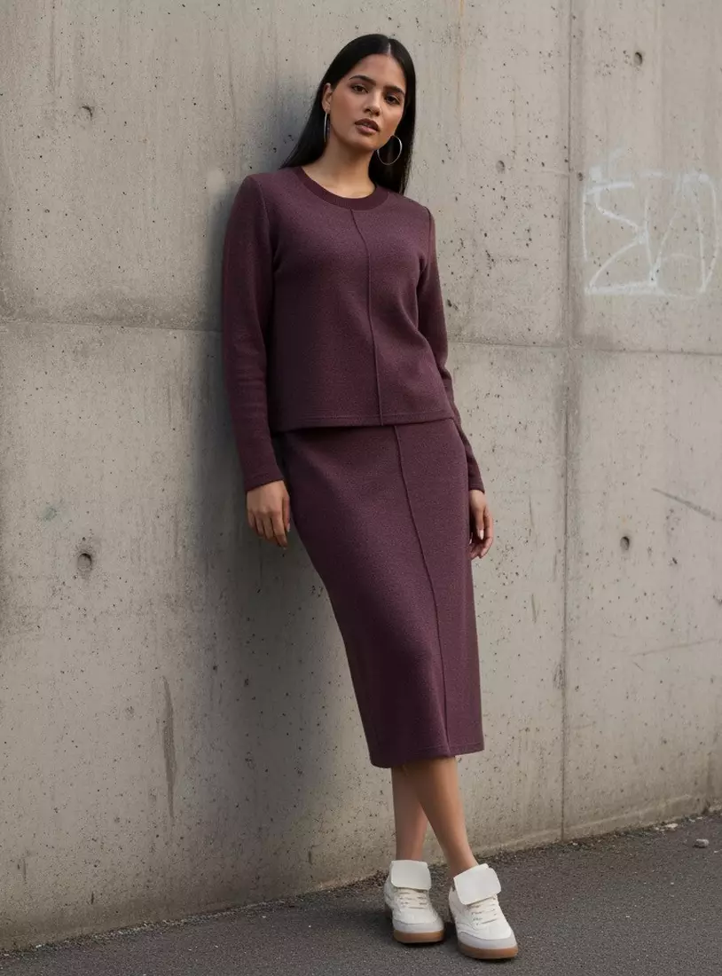 Pintuck Relaxed Fit Sweatshirt-4