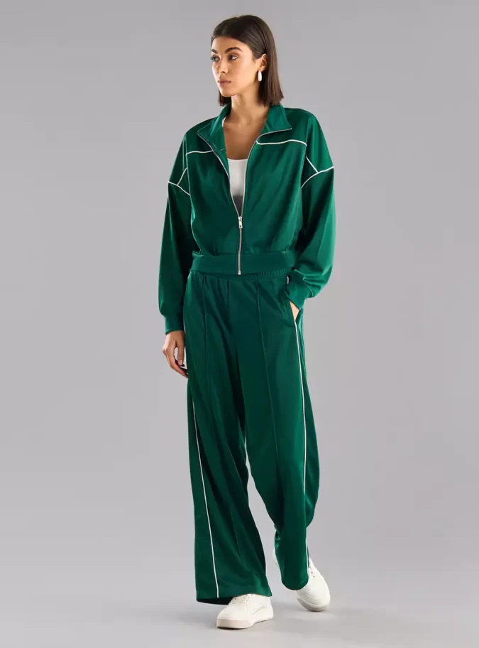 Piping Detail Zip Through High Neck Jacket4