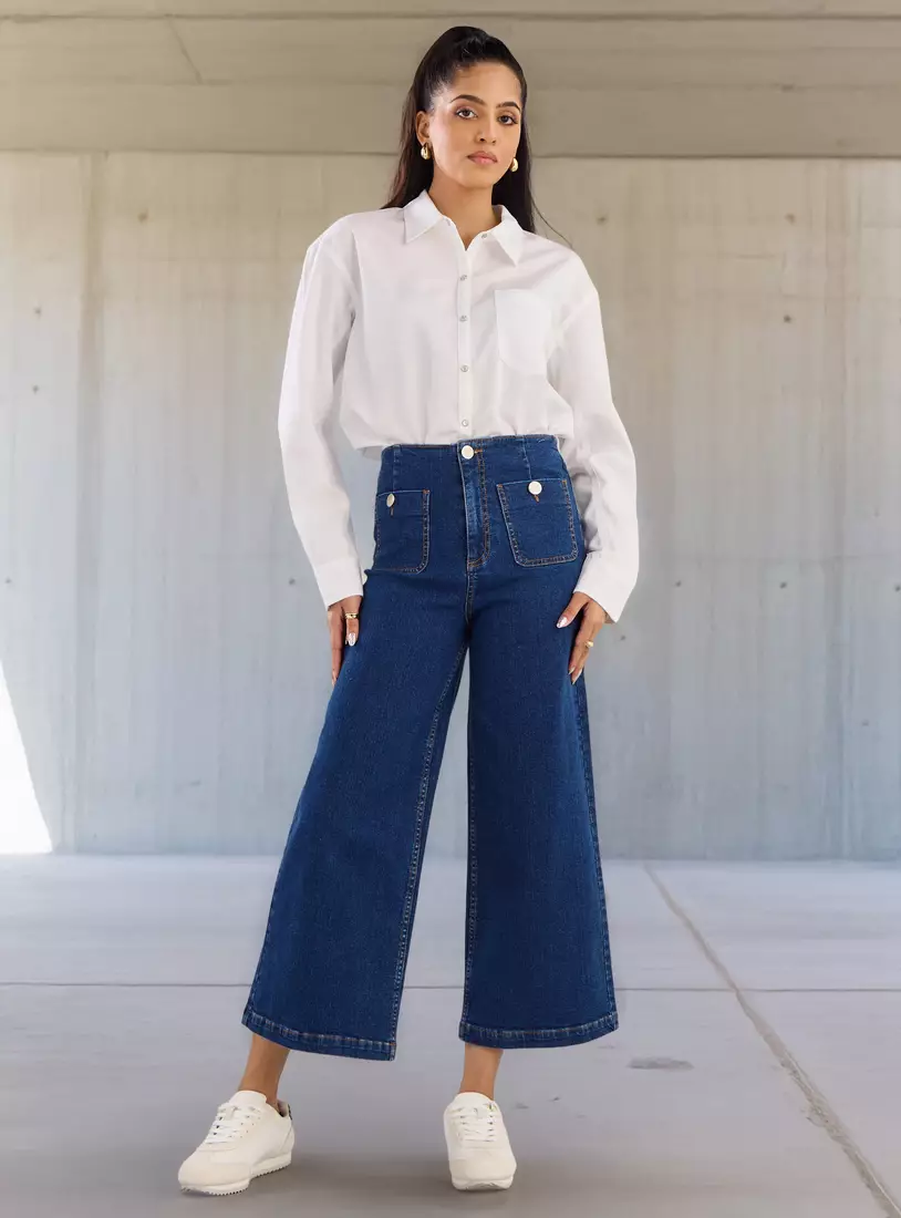 Plain Better Cotton Wide Leg Jeans-2