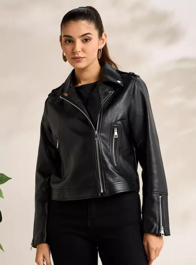 Plain Biker Jacket-1
