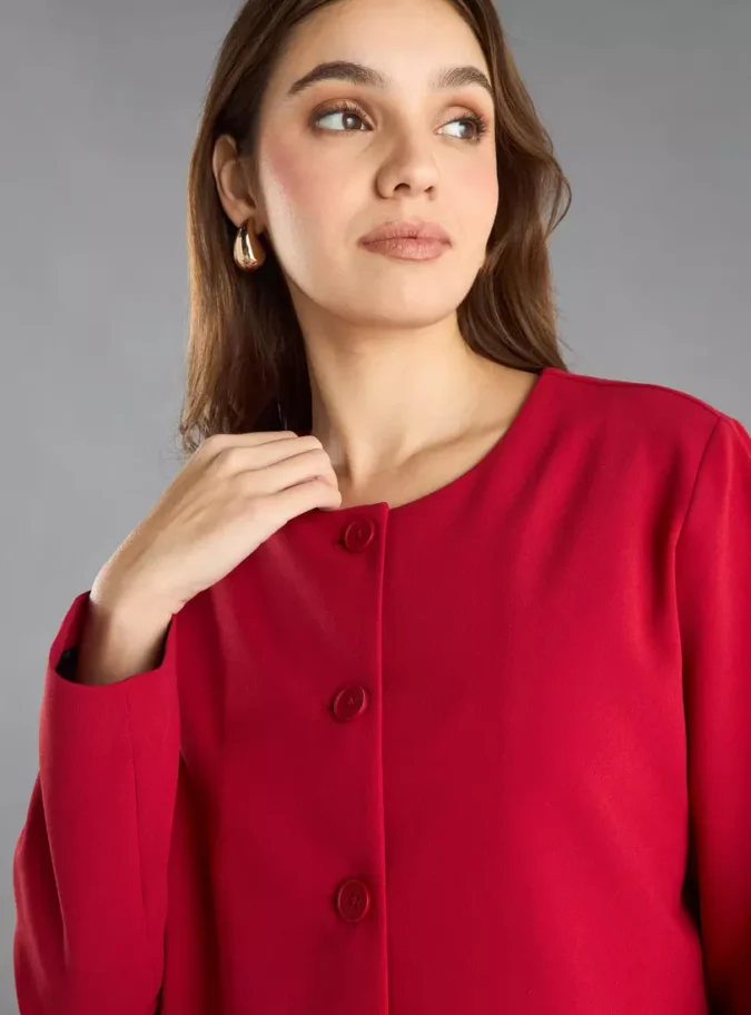 Plain Cropped Jacket-3