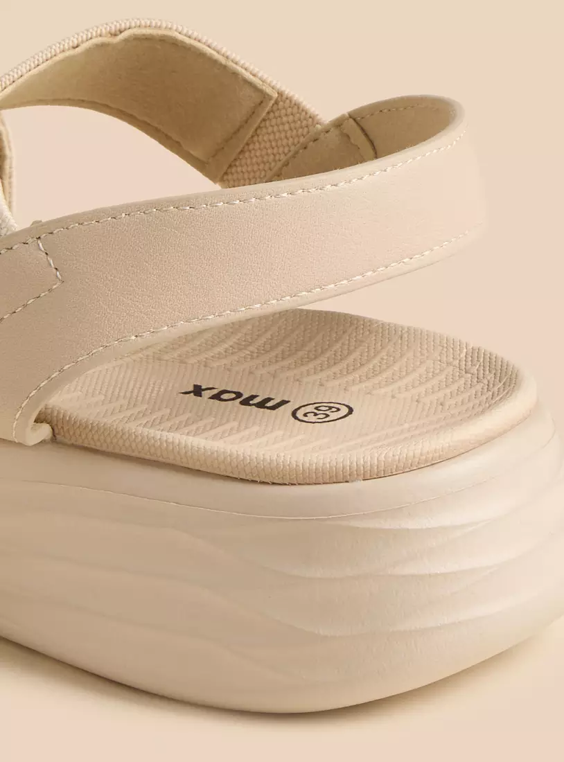 Plain Cross Strap Slip-On Sandals-4