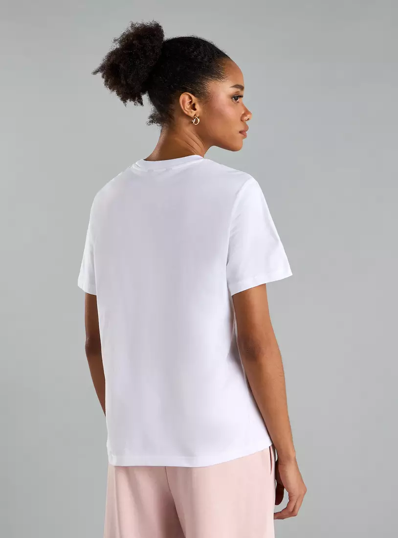 Plain Fade Resistant Round Neck T-shirt with Short Sleeves-2