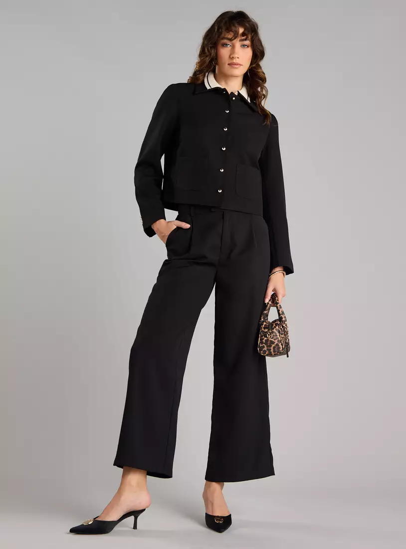 Plain Jacket with Pockets-4