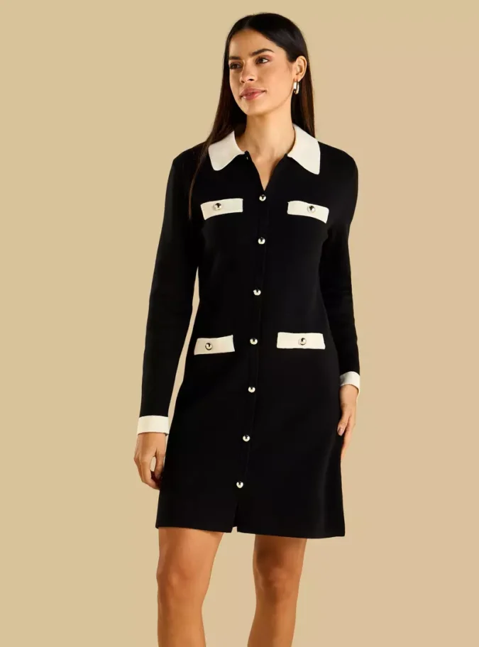 Plain Midi Shirt Dress-1