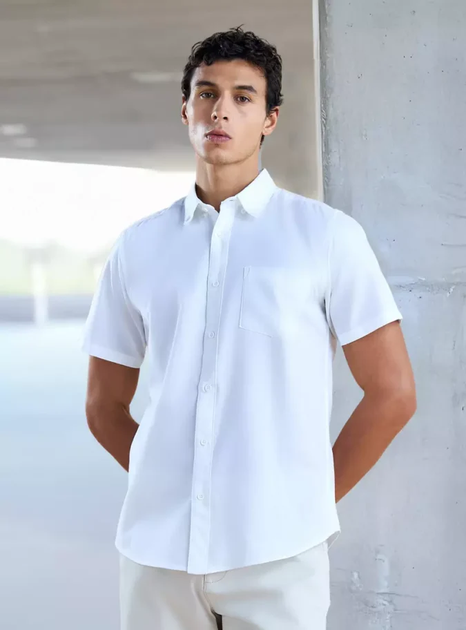 Plain Oxford Shirt with Chest Pocket-1