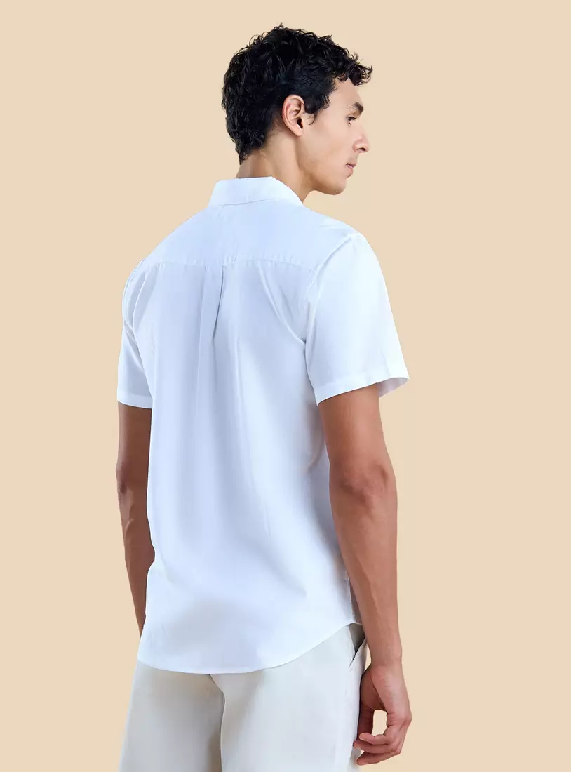 Plain Oxford Shirt with Chest Pocket-2