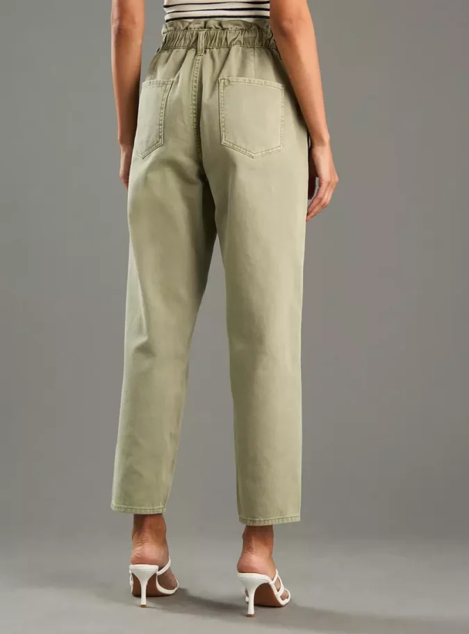 Plain Paperbag Mom Jeans-2