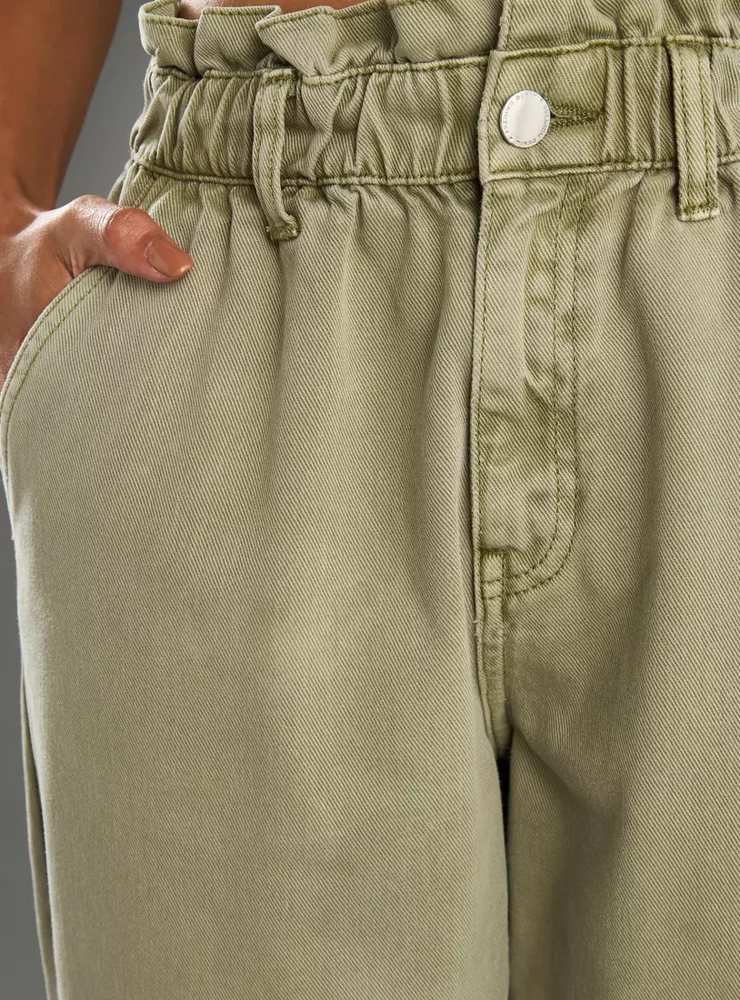 Plain Paperbag Mom Jeans-3