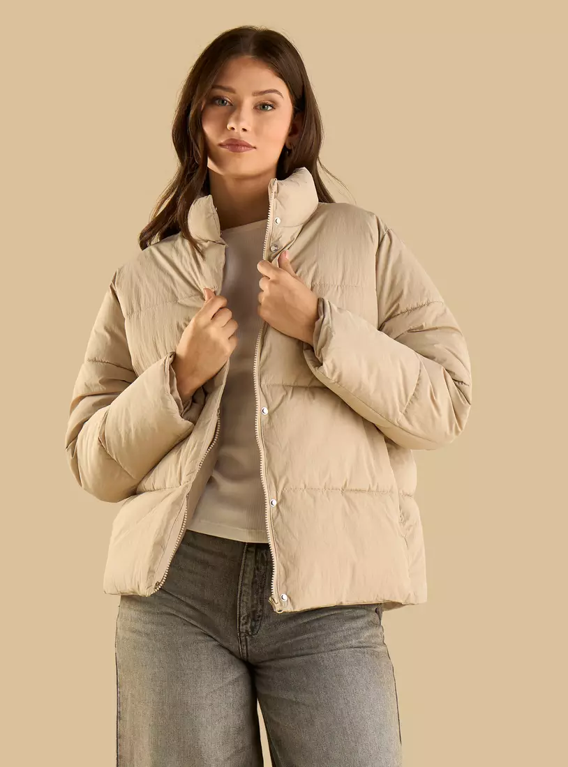 Plain Puffer Jacket-4