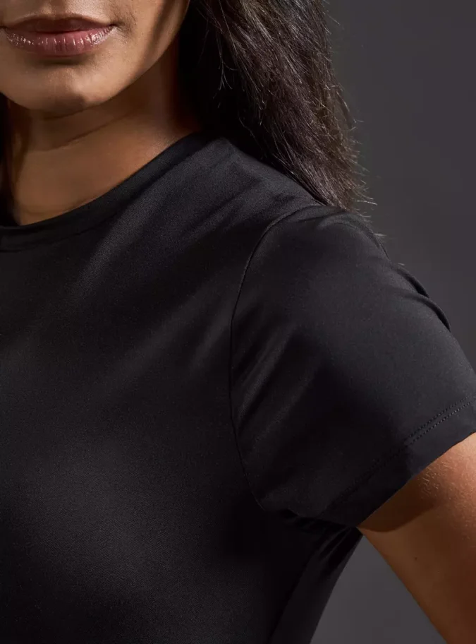 Plain Ruched Dress with Slit-4