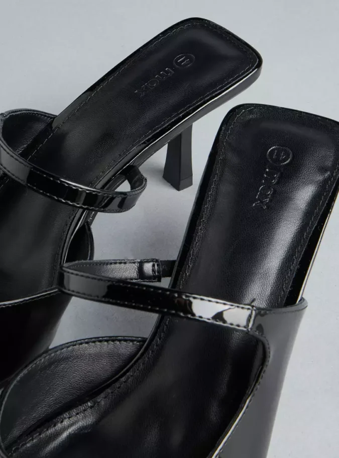 Plain Slip-On Pointed Toe Sandals with Stiletto Heels-3