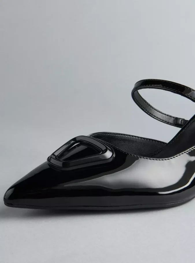 Plain Slip-On Pointed Toe Sandals with Stiletto Heels-3