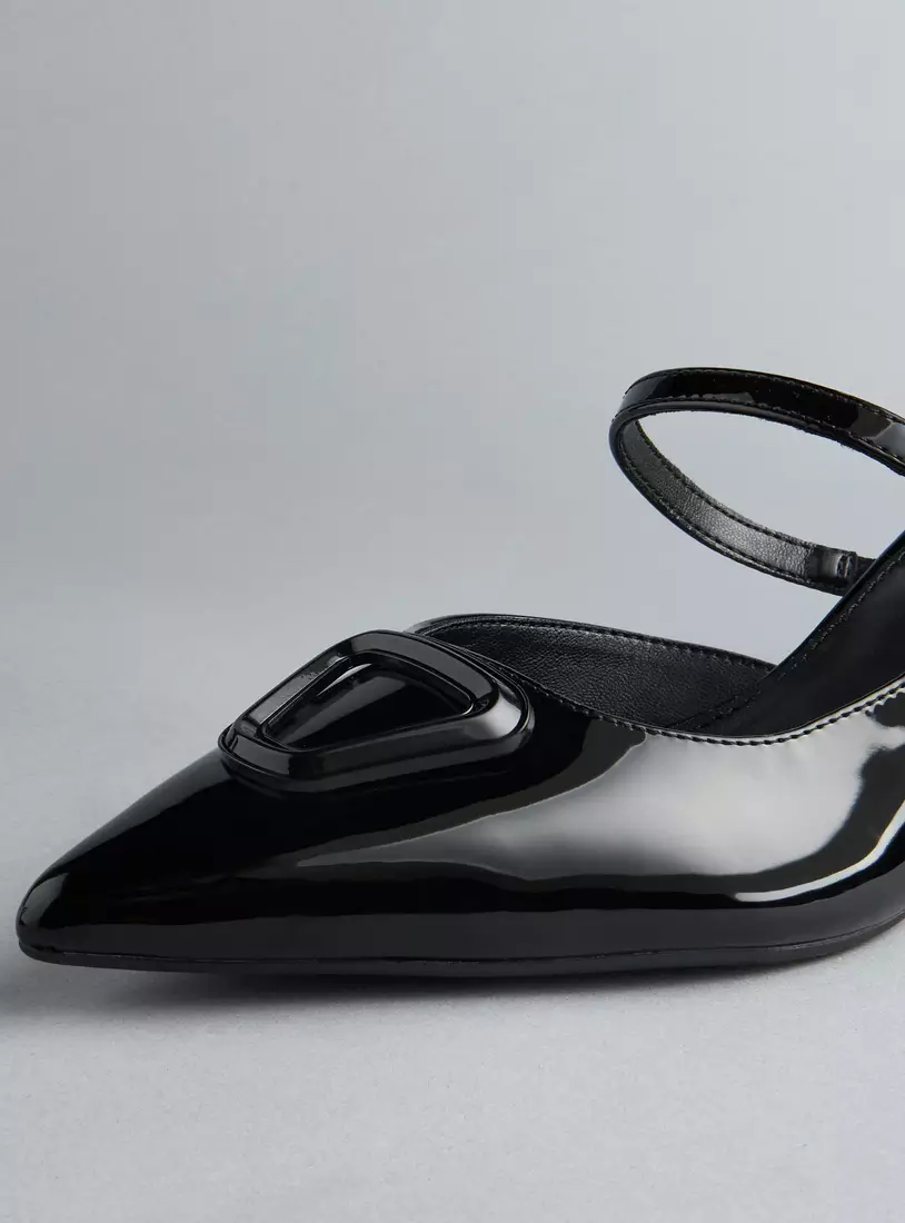 Plain Slip-On Pointed Toe Sandals with Stiletto Heels-3