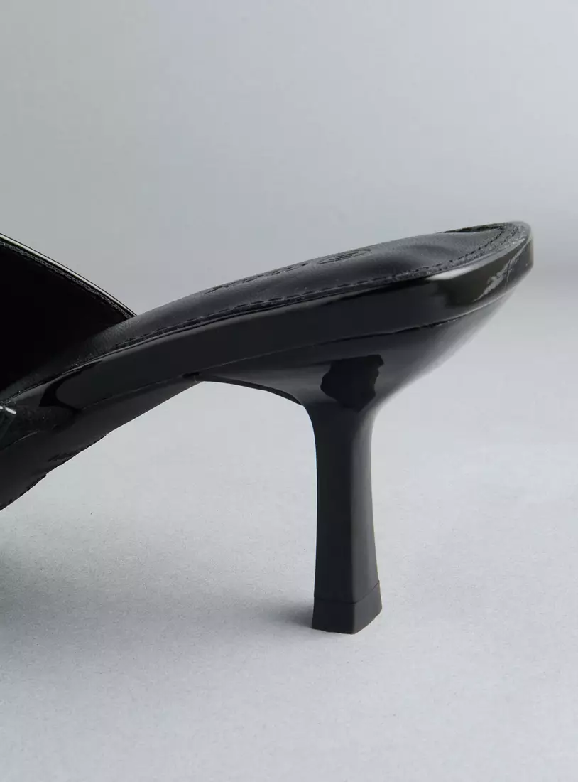 Plain Slip-On Pointed Toe Sandals with Stiletto Heels-4