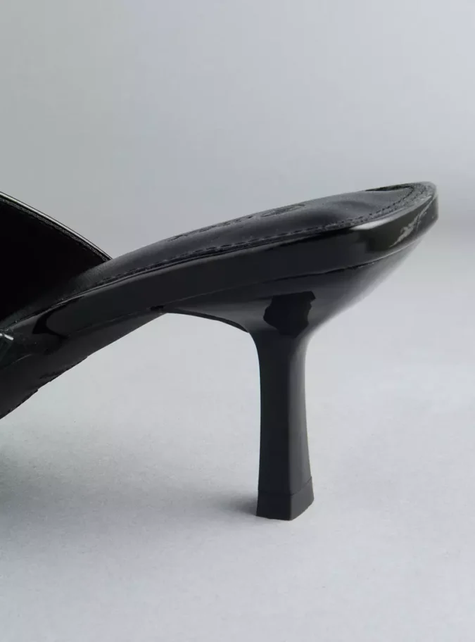 Plain Slip-On Pointed Toe Sandals with Stiletto Heels-4