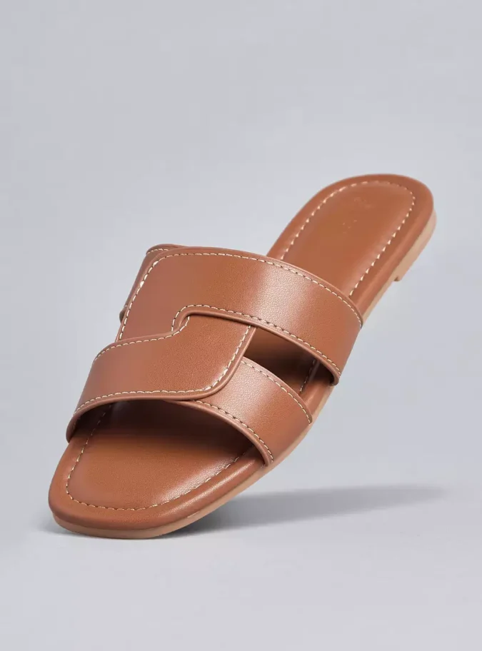 Plain Slip-On Sandals-1