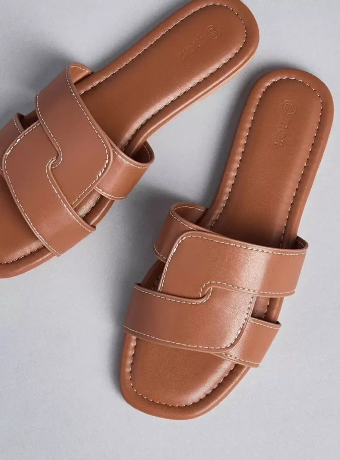 Plain Slip-On Sandals-3