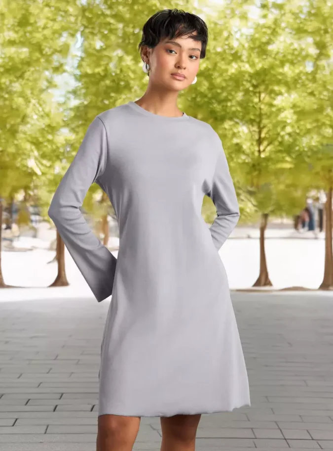 Plain T-shirt Dress-1