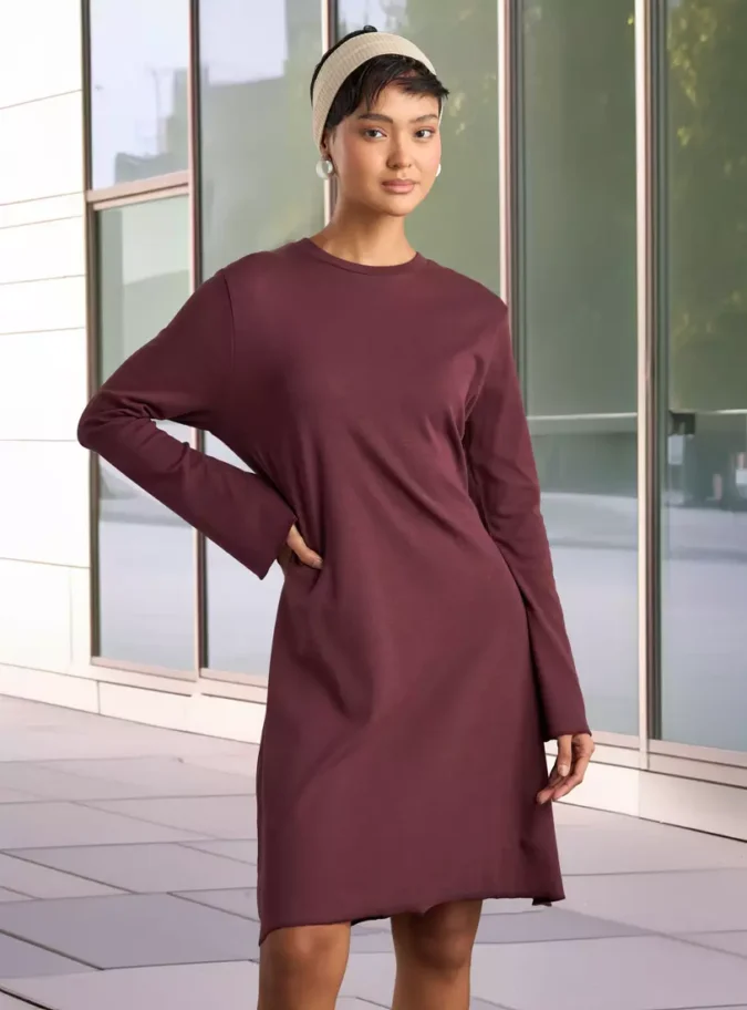 Plain T-shirt Dress-1