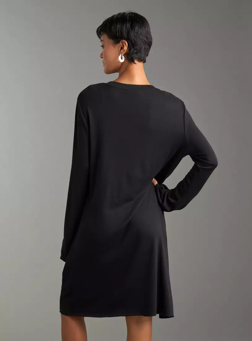 Plain T-shirt Dress-2