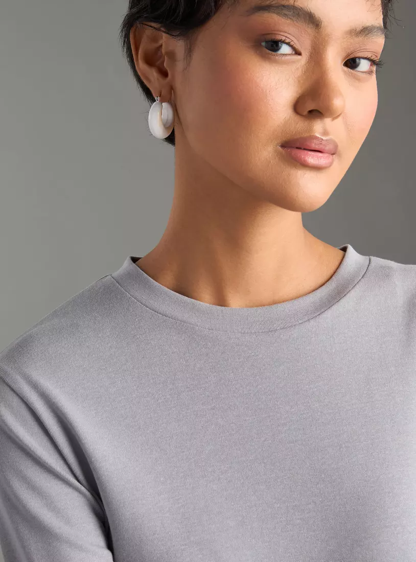 Plain T-shirt Dress-3