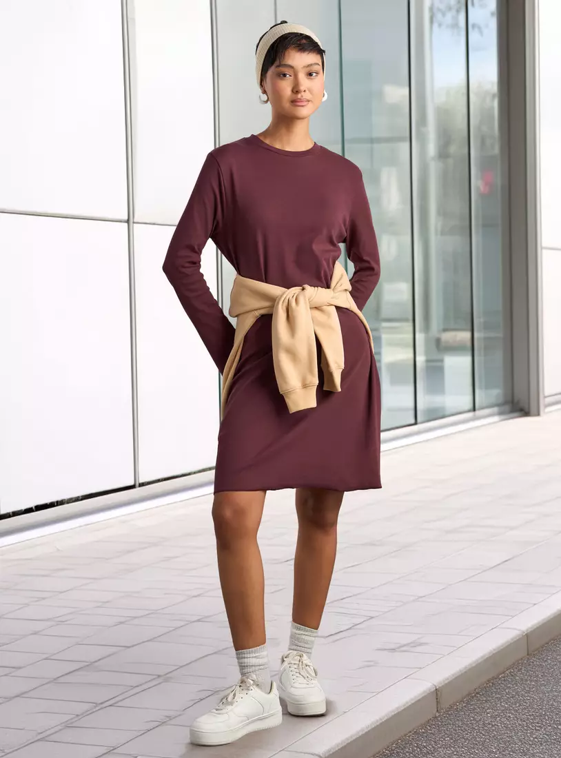 Plain T-shirt Dress-4