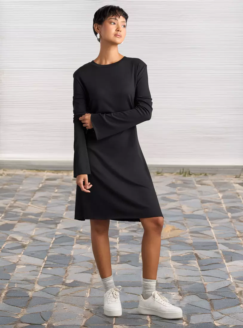 Plain T-shirt Dress-4