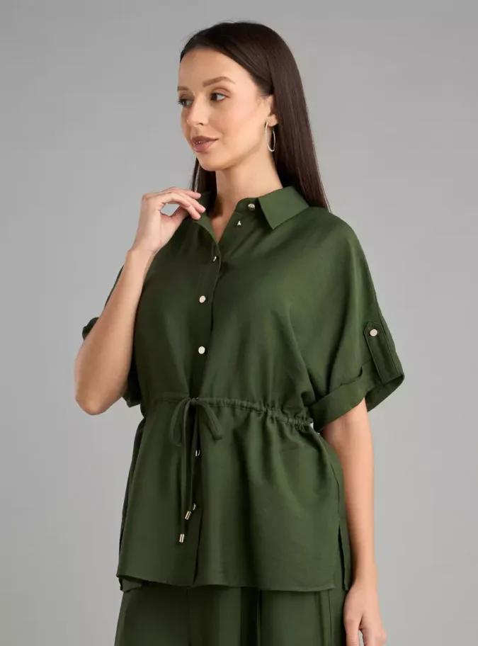 Plain Tunic with Extended Sleeves-1