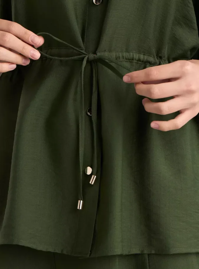 Plain Tunic with Extended Sleeves-3