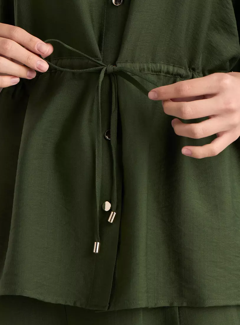 Plain Tunic with Extended Sleeves-3