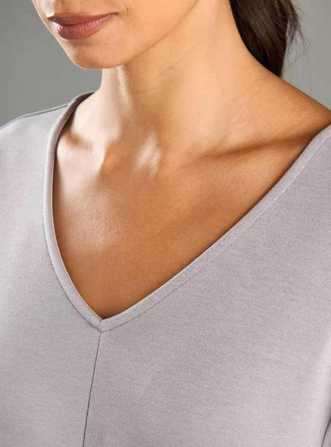 Plain V-Neck Maxi Dress-3