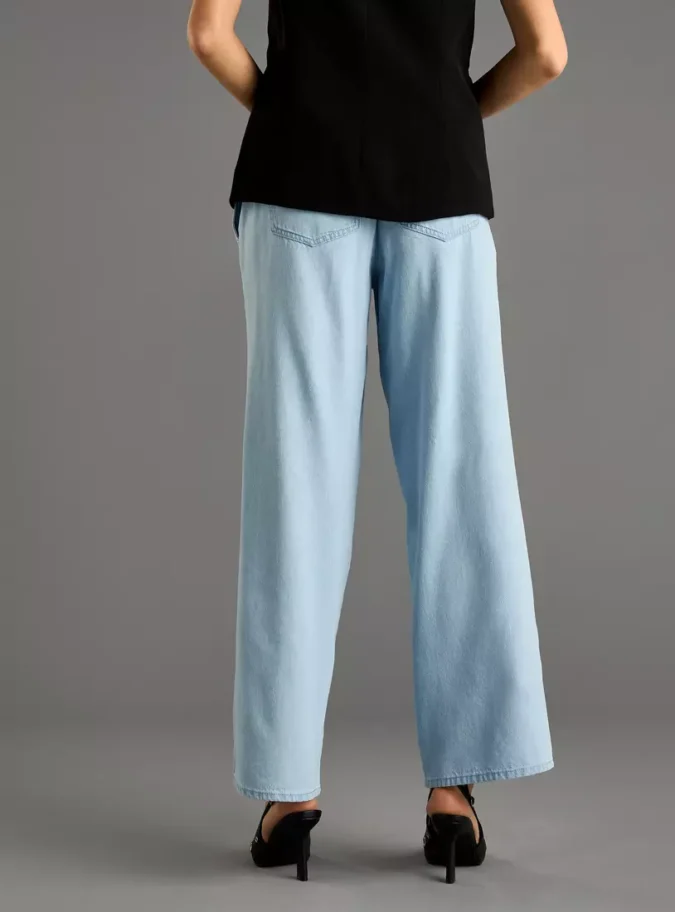 Plain Wide Leg Jeans -2