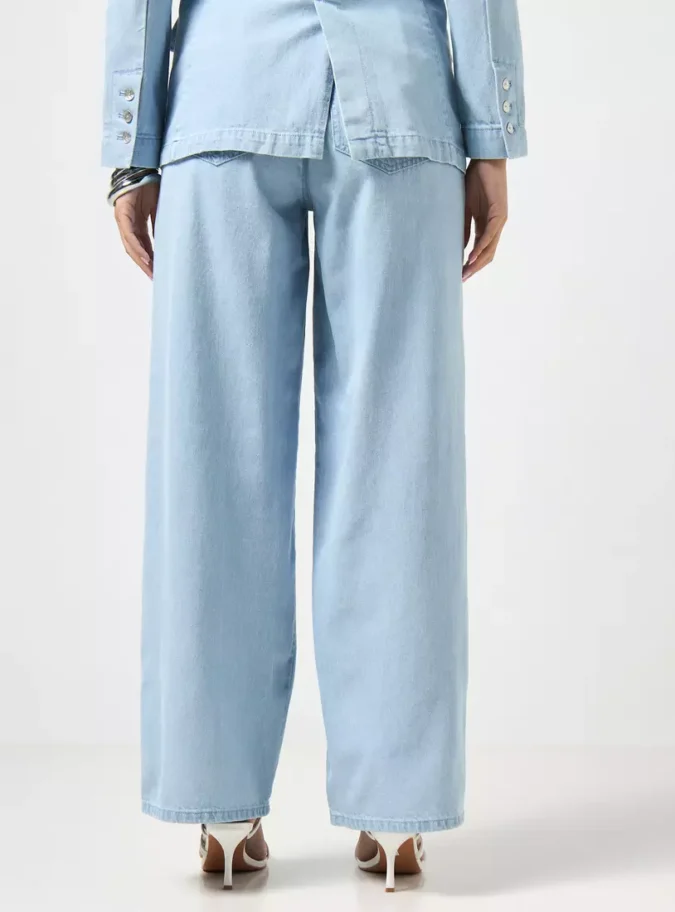 Plain Wide Leg Jeans-2