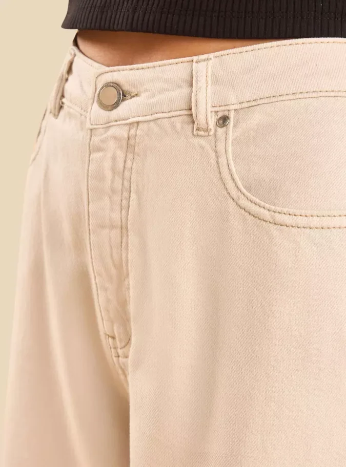 Plain Wide Leg Jeans-3