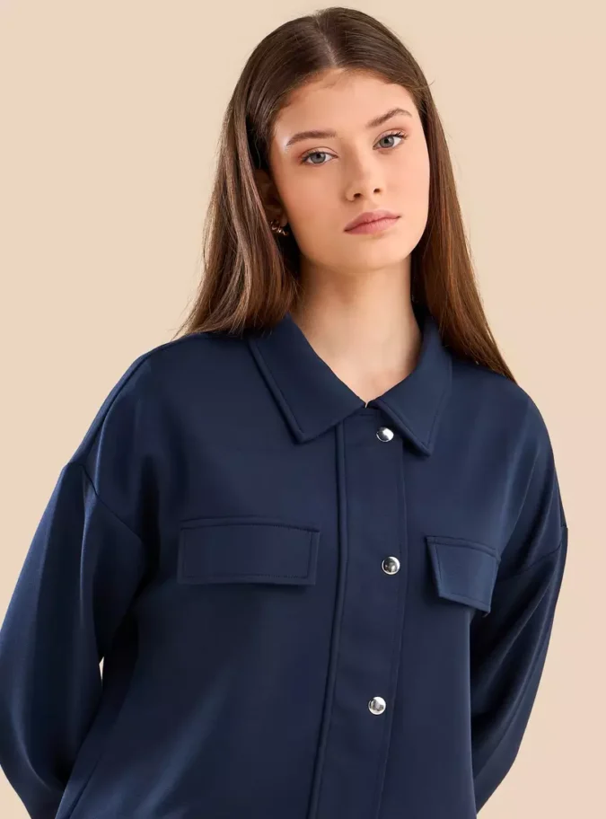 Plain Zip Through Modal Jacket-3