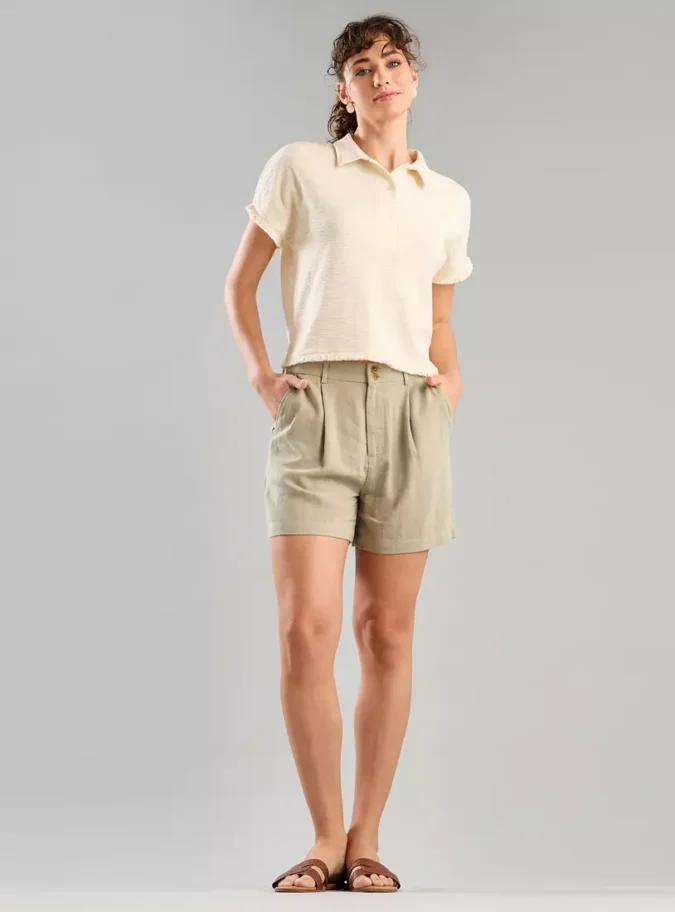 Polo T-shirt with Fringe Hem-4